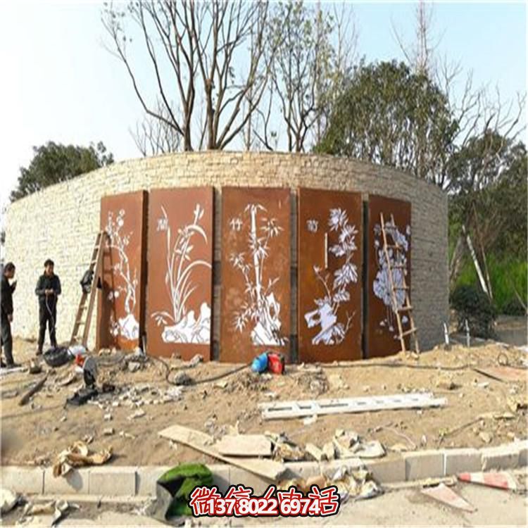 自然美景裝飾畫(huà)——梅蘭竹菊浮雕鋼板耐候裝飾