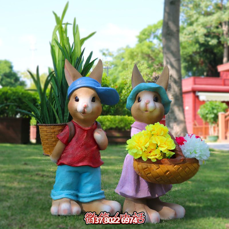 玻璃鋼兔子雕塑，只有可愛而不失大氣！