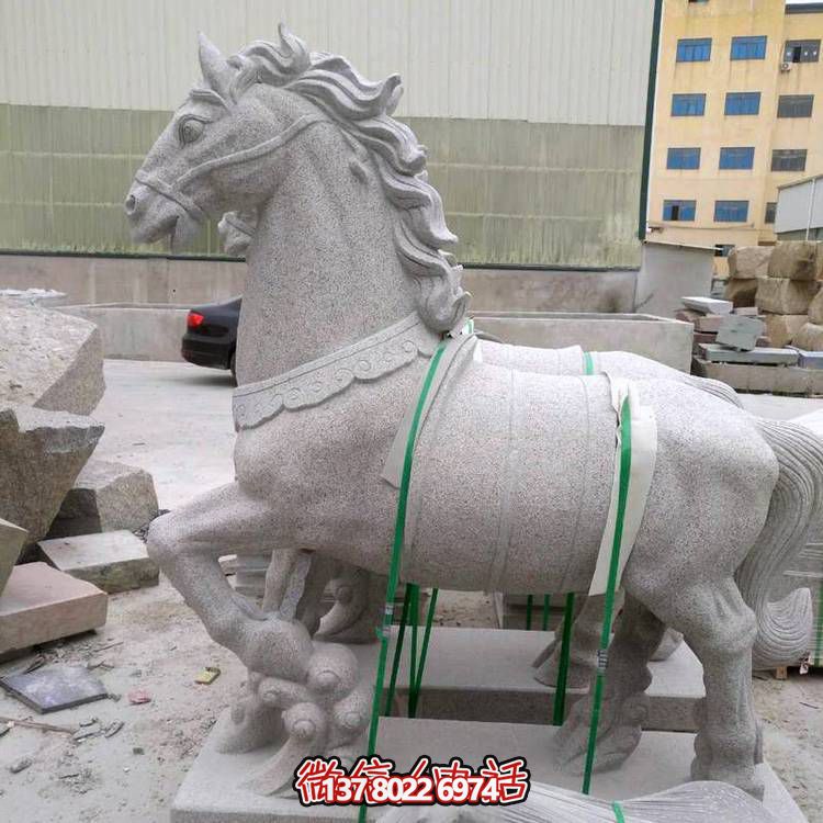 主題砂巖雕刻馬擺件，點(diǎn)綴園林廣場美景