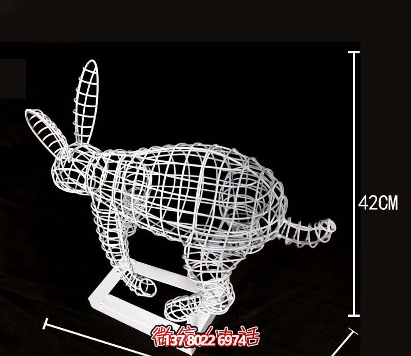 鏤空不銹鋼兔子雕塑，為您的室內裝飾添彩