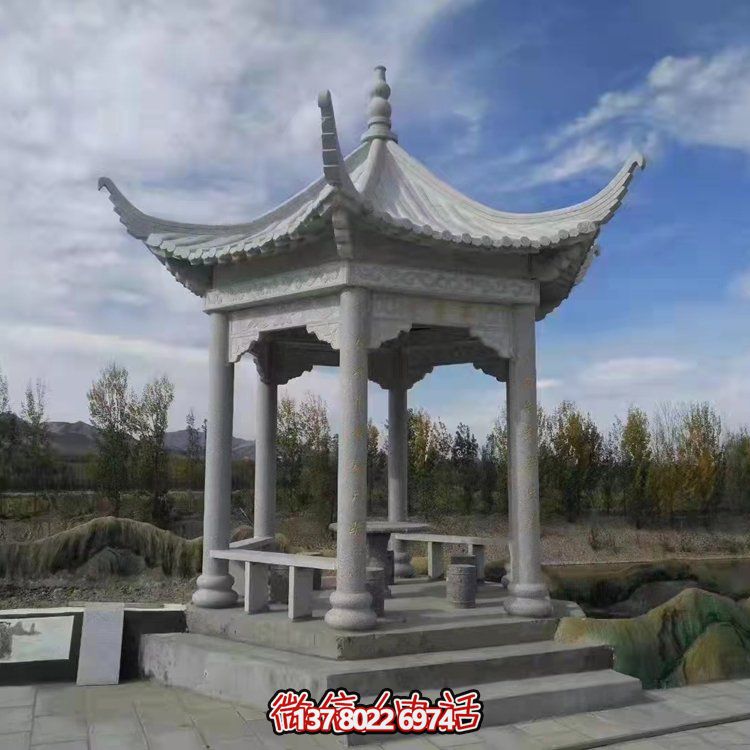 精美園林大理石雕塑涼亭，給您帶來(lái)寧?kù)o優(yōu)雅的家園氛圍