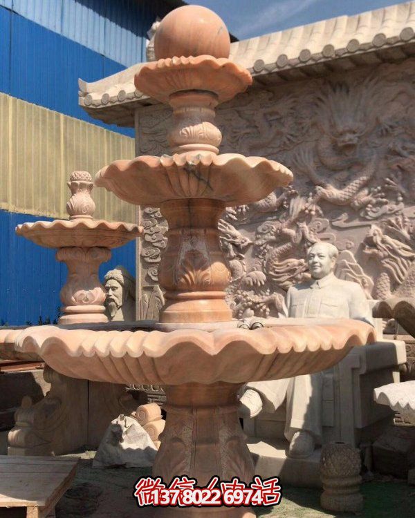 精美雕刻大理石流水擺件，完美搭配豪華別墅和小區噴泉