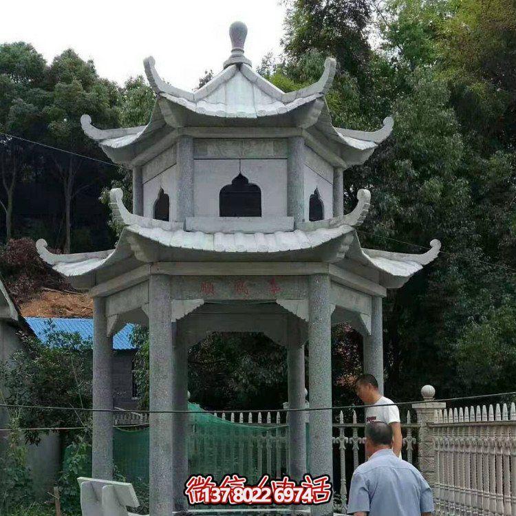 大型石雕涼亭，精美的室外裝飾