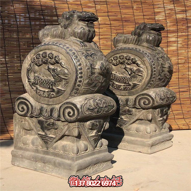 仿古石門墩，精致唯美