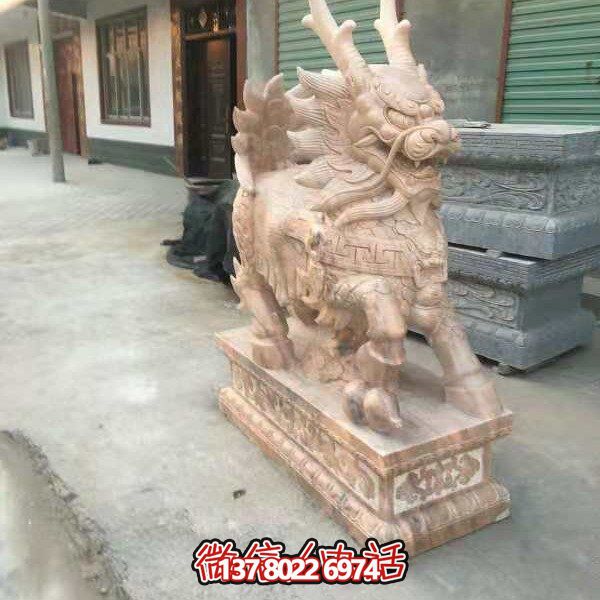 高端定制大理石石雕獅子雕塑，裝點大型庭院、別墅、門口，招財又安全