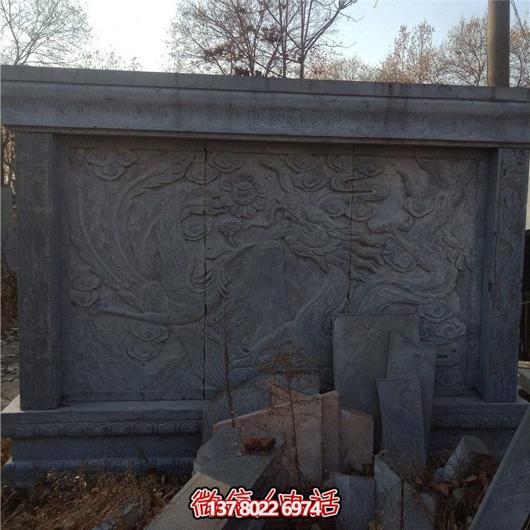 經(jīng)典中式庭院，清新山水浮雕照壁