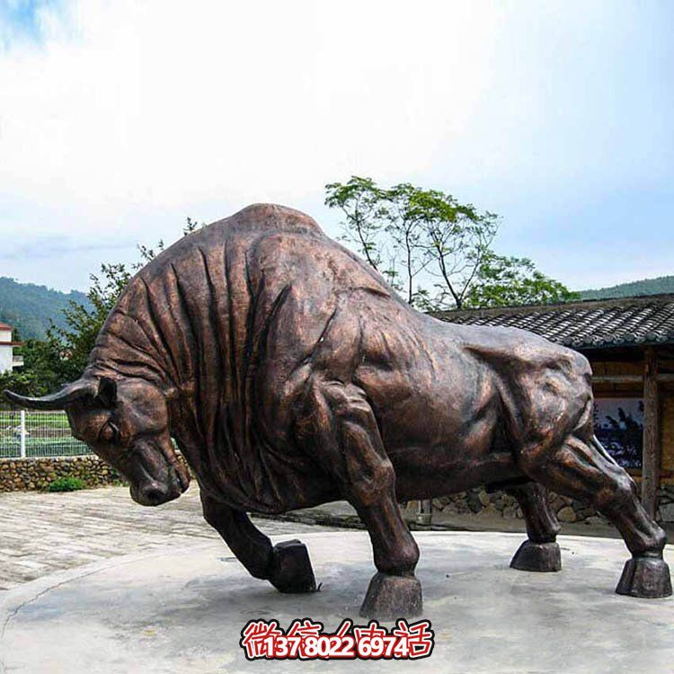 奮進銅牛雕塑——讓大型企業(yè)工廠戶外銅雕更精彩