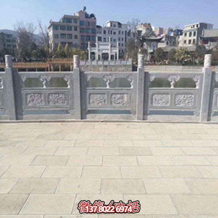 精美大理石雕塑欄桿，裝點戶外園林景觀