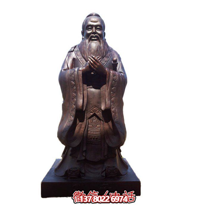 仿古雕塑玻璃鋼園林，點綴校園名人——孔子