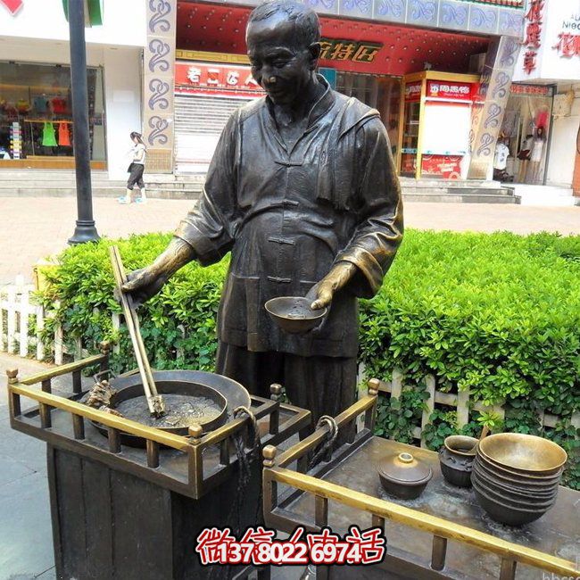 仿銅人物玻璃鋼小吃，給你無與倫比的景區(qū)體驗(yàn)