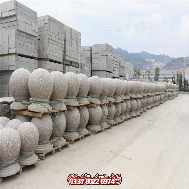 芝麻白花崗巖路障，安全擋車，雅觀景觀