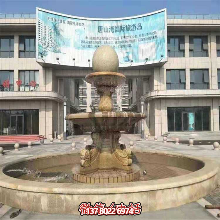 精致石雕噴泉，美化小區、別墅、大理石環境