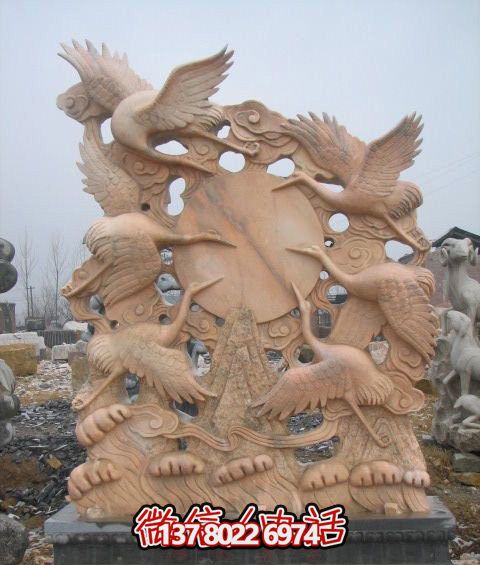 大型景觀仙鶴雕塑，完美演繹晚霞紅