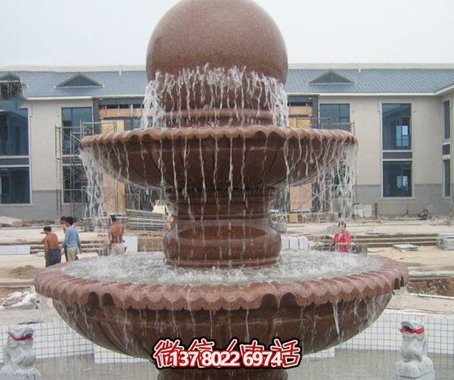 企業(yè)形象展示——多層風水球噴泉石雕紅晚霞