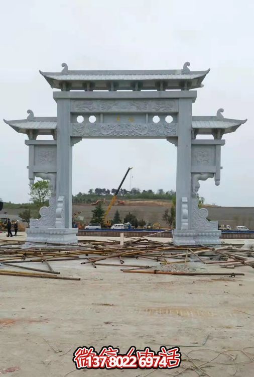 大理石大型牌坊，精美的戶外石雕藝術品