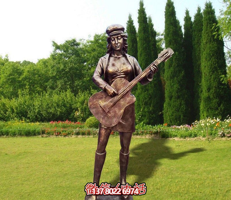 室外廣場(chǎng)彈吉他人物銅雕彈雕塑 室外廣場(chǎng)彈吉他人物銅雕彈雕塑