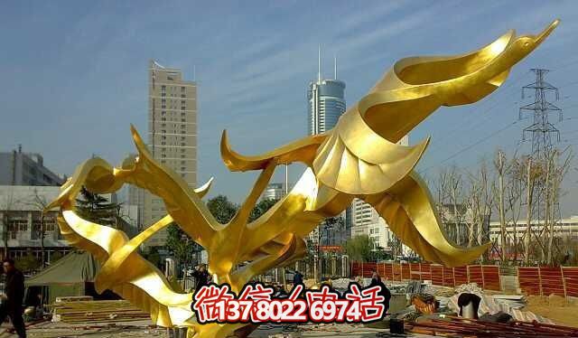 城市標(biāo)志不銹鋼大雁鍍金雕塑 城市標(biāo)志不銹鋼大雁鍍金雕塑