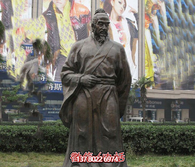 商場商業(yè)街鑄造古代名人李時(shí)珍銅雕塑 商場商業(yè)街鑄造古代名人李時(shí)珍銅雕塑
