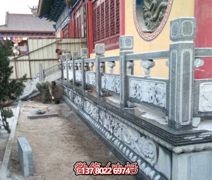 寺廟臺(tái)階青石仿古建筑防護(hù)欄桿 寺廟臺(tái)階青石仿古建筑防護(hù)欄桿
