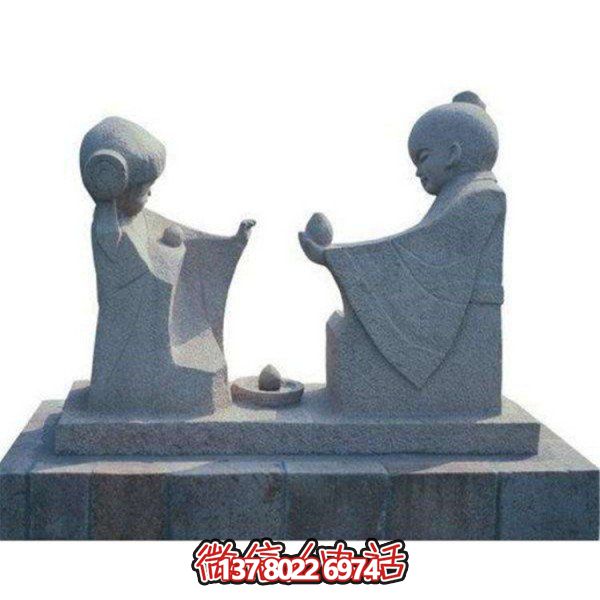 成語(yǔ)典故大理石石雕孔融讓梨人物景觀(guān)