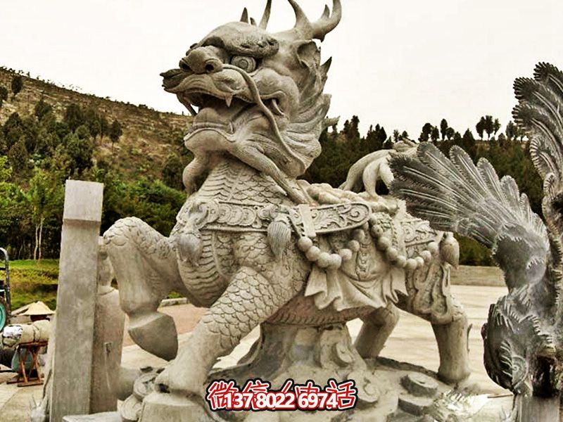 戶外廣場大型動物景觀石雕神獸麒麟雕塑 戶外廣場大型動物景觀石雕神獸麒麟雕塑