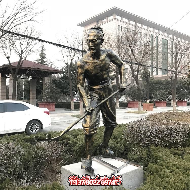 戶(hù)外園林玻璃鋼仿銅文化主題人物景觀(guān)雕塑