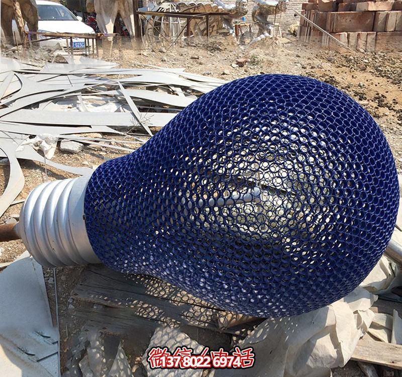廣場不銹鋼噴漆鏤空燈泡雕塑 廣場不銹鋼噴漆鏤空燈泡雕塑