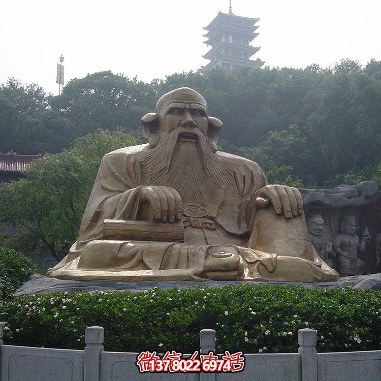 廣場景區大型銅雕老子，戶外仿銅古代人物雕塑