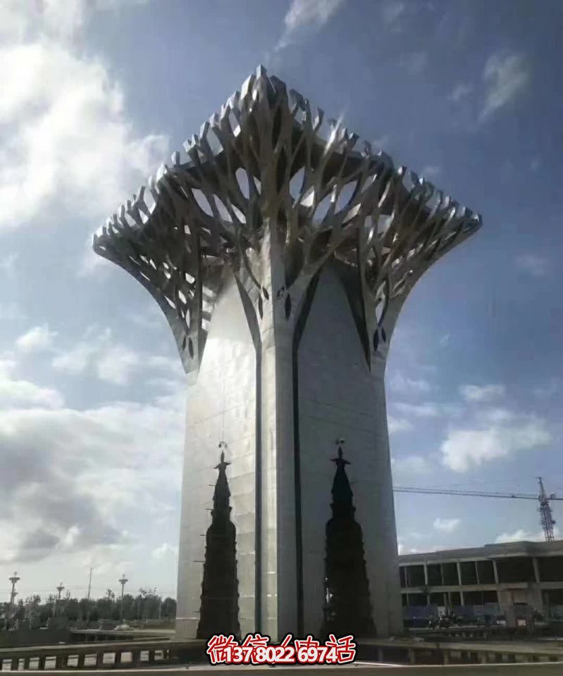 花園廣場(chǎng)抽象大樹(shù)不銹鋼雕塑