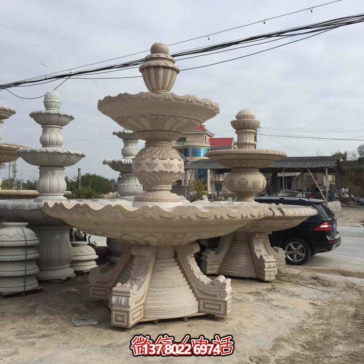 太陽(yáng)能流水室外園林景觀大型噴水池水景雕塑